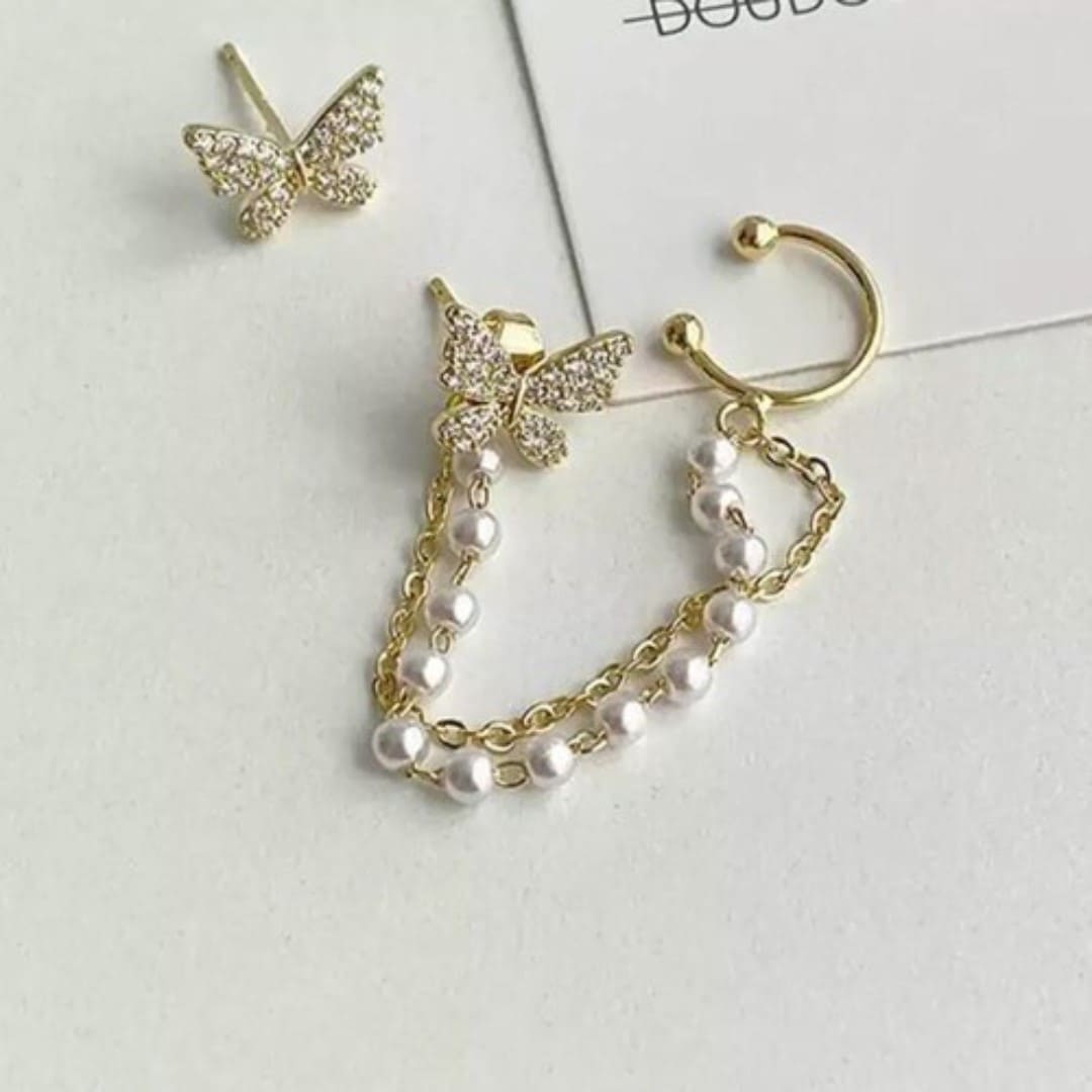 Papillon Link Butterfly Korean Earrings