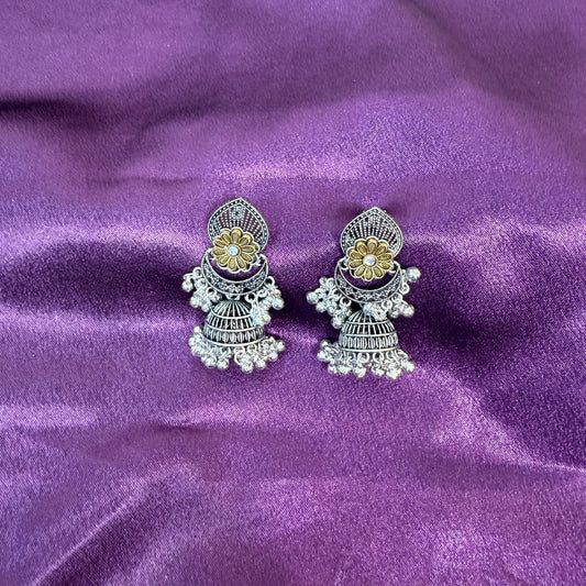 Petal Darpan Oxidised Jhumki