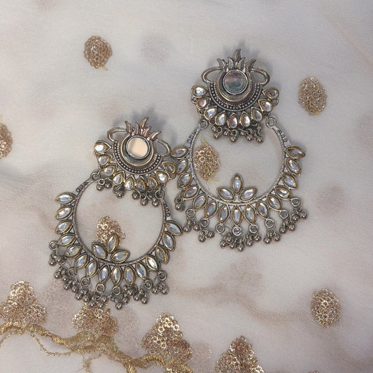 Zehn Mirror Oxidised Earrings