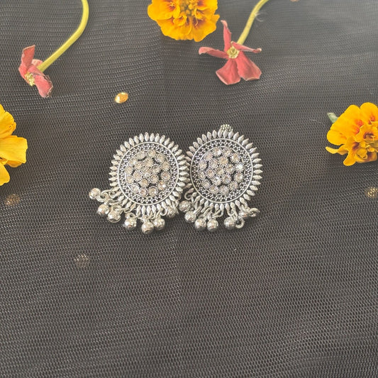 Shine Mandala Oxidised Earrings