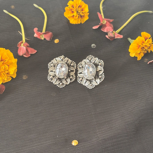 Vintage Pearl Oxidised Earrings