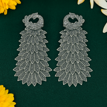 Royal Peacock - Premium Oxidised Earrings