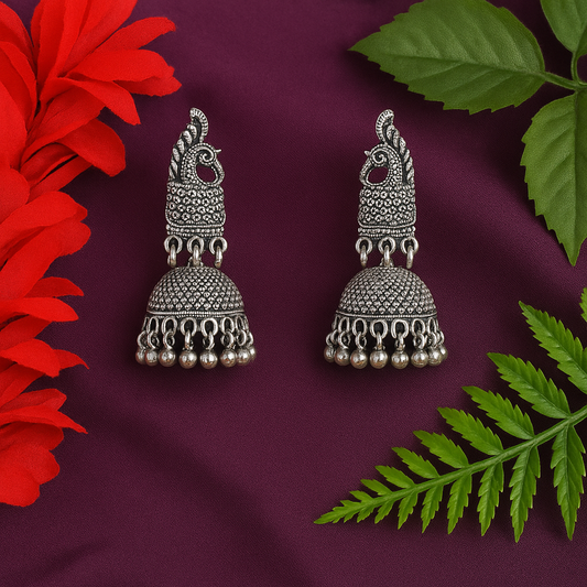 Classic Dome - Premium Oxidised Jhumki