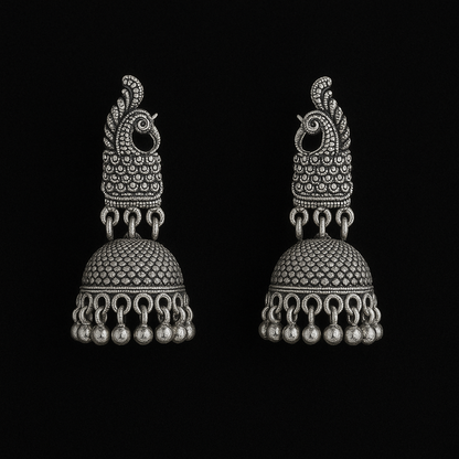 Classic Dome - Premium Oxidised Jhumki