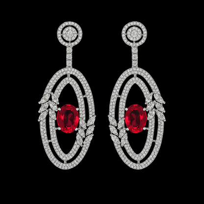 Classic Charm Red - AD (American Diamond) Earrings