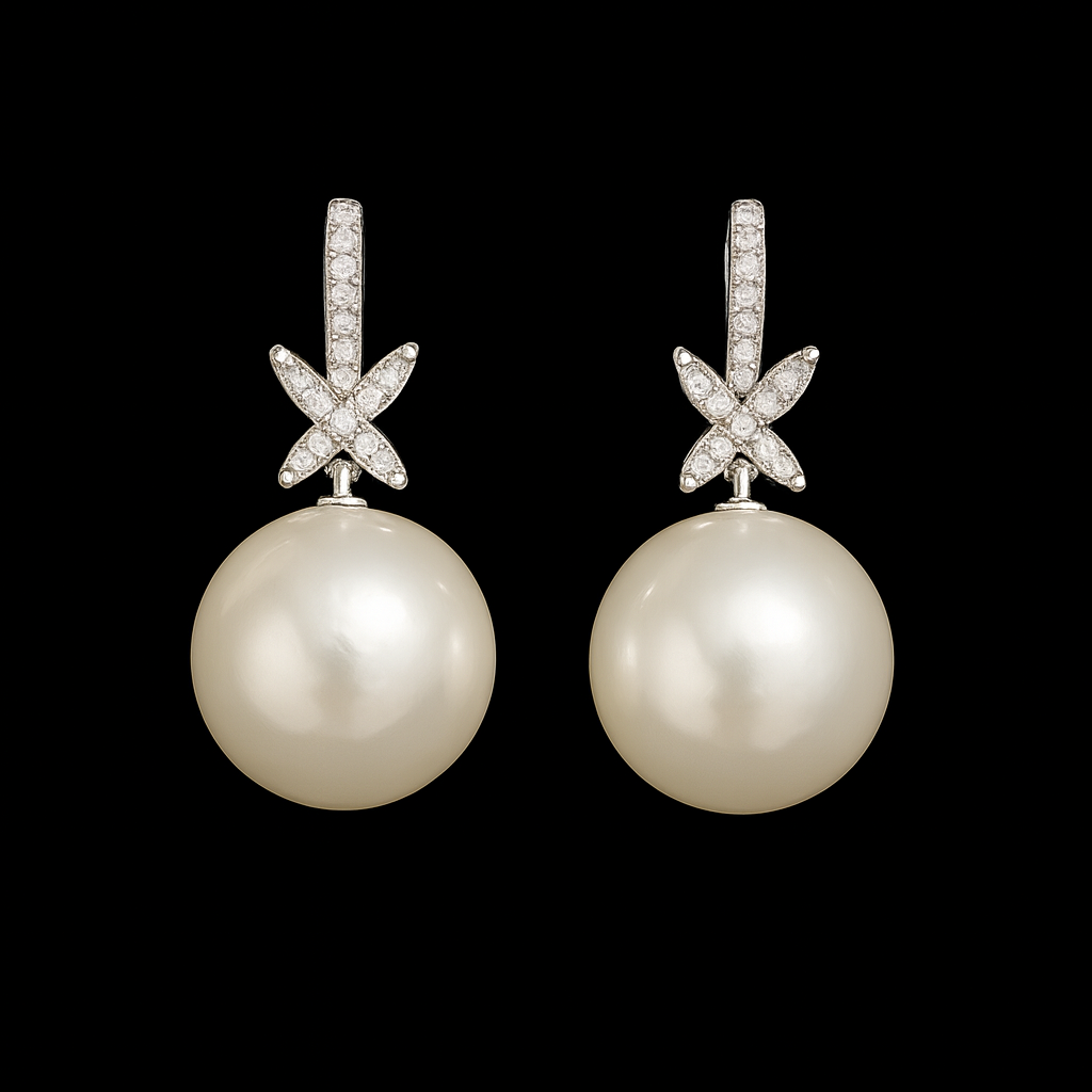 Classic Pearl Glow - AD(American Diamond) Earrings