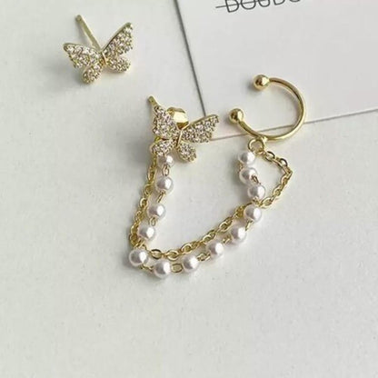 Papillon Link Butterfly Korean Earrings