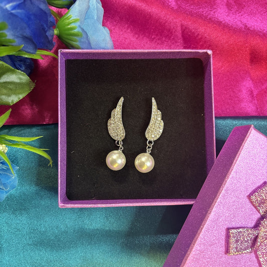 Heavenly Halo Drops Korean Pearl Earrings