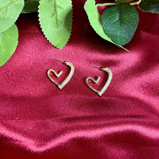 Half Heart Charmers Korean Hoops
