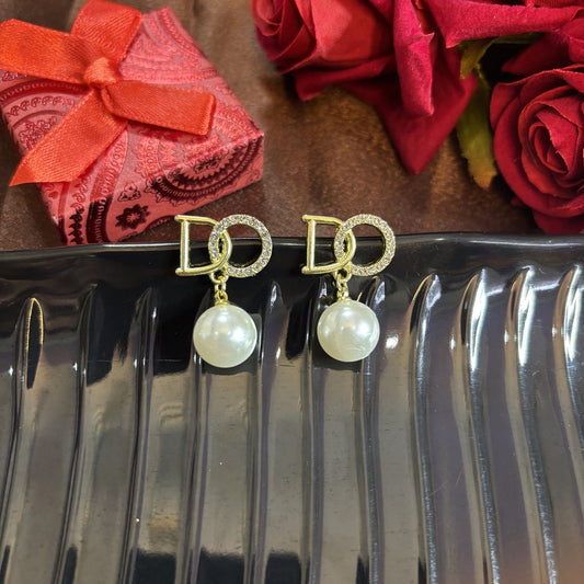 Chic Initial Charm Korean Earrings