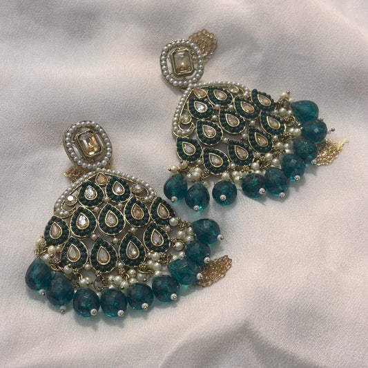 Teal Partywear Chandbalis