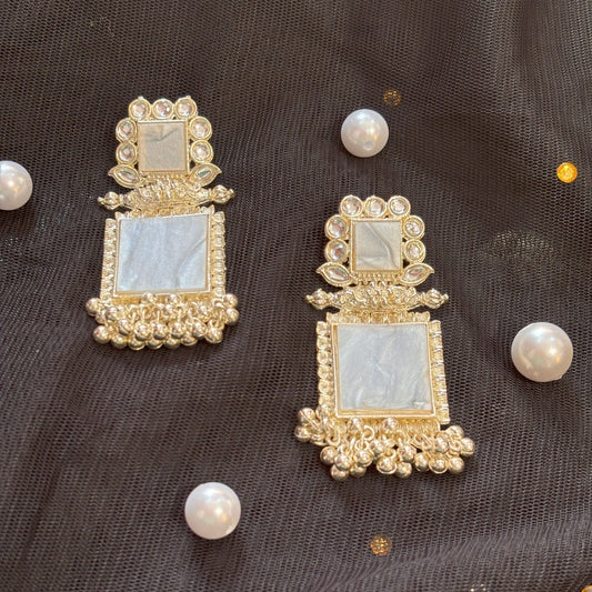 Royale Mist Marble Partywear Earrings