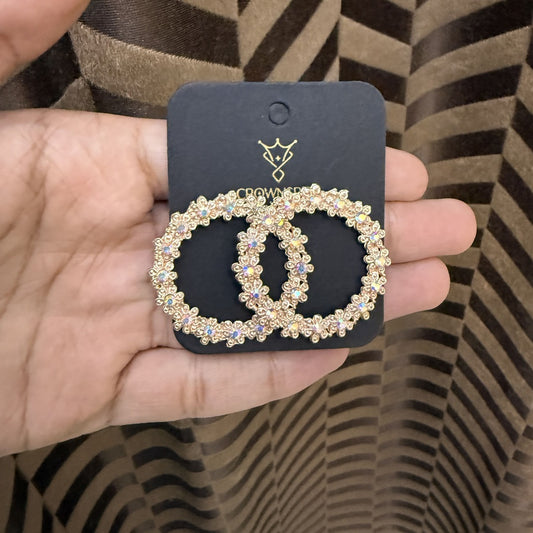 Crystal Bloom Hoop Earrings