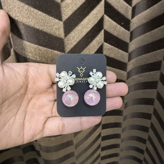 Iris Crystal Shining Earring Studs