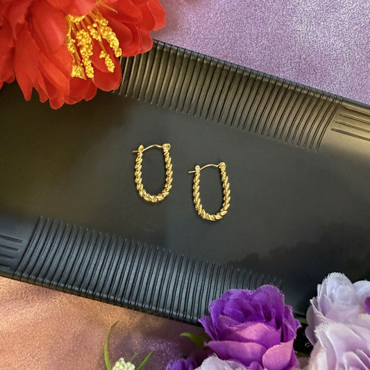 Swirling Hoop Anti Tarnish Earrings