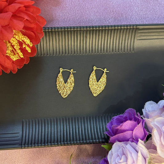 Golden Petal Anti Tarnish Trending Stud Earrings