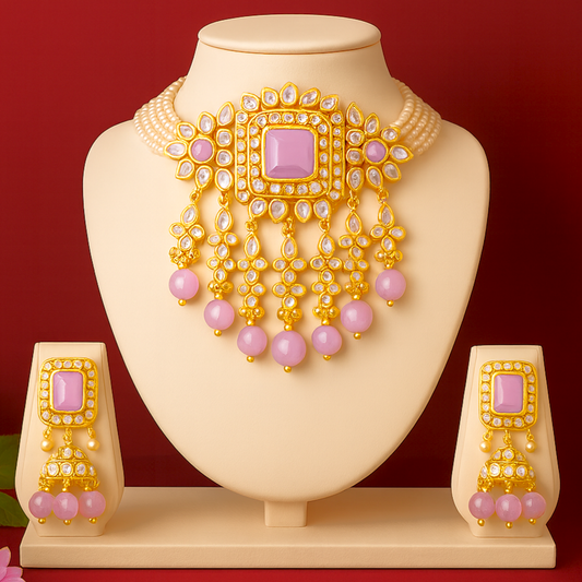 Empress of Emeralds Purple Shining Kundan Chokar Set